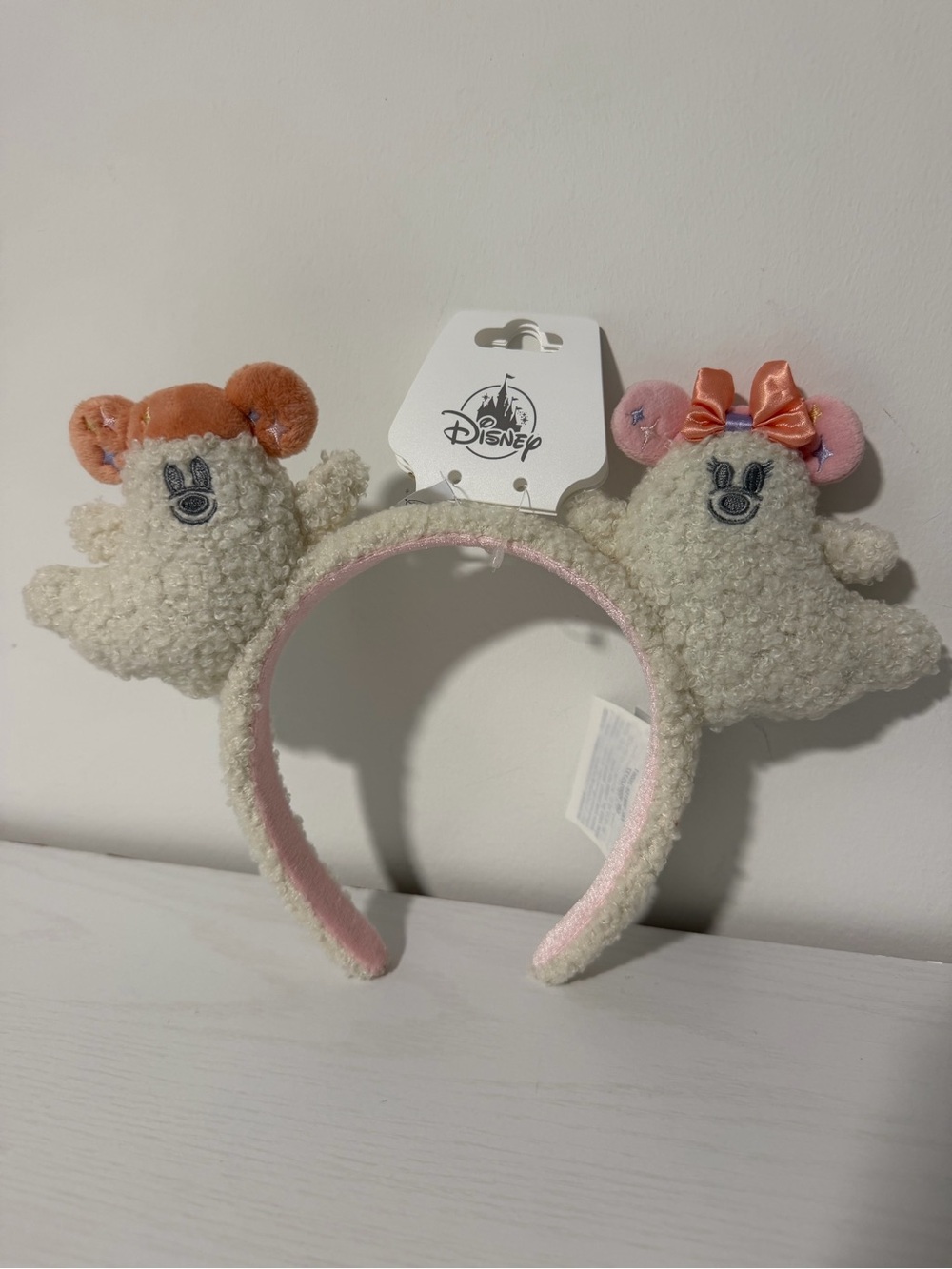 Disney Parks Cutie ๐ป Ghost Mickey & Minnie Plush Ghost Ears Headband Halloween